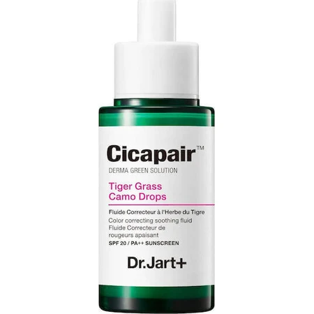Dr. Jart+ Cicapair Tiger Grass Camo Drops Успокаивающая и увлажняющая сыворотка для лица SPF35 с центеллой азиатской против сияния и акне 30 мл: цены и характеристики