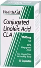 Health Aid Конъюгированная линолевая кислота CLA 1000 мг со вкусом без ароматизаторов 30 капс