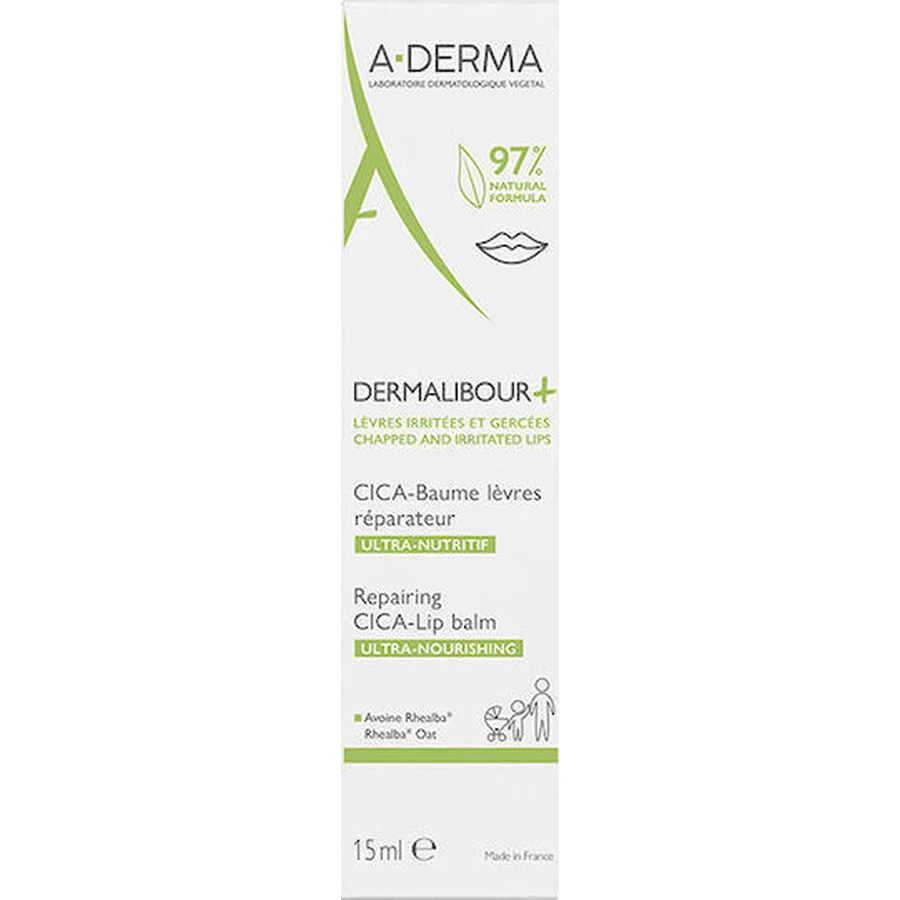 A-Derma Восстанавливающий бальзам для губ CICA-Lip Ultra-Nourishing Dermalibour+ 15 мл: цены и характеристики