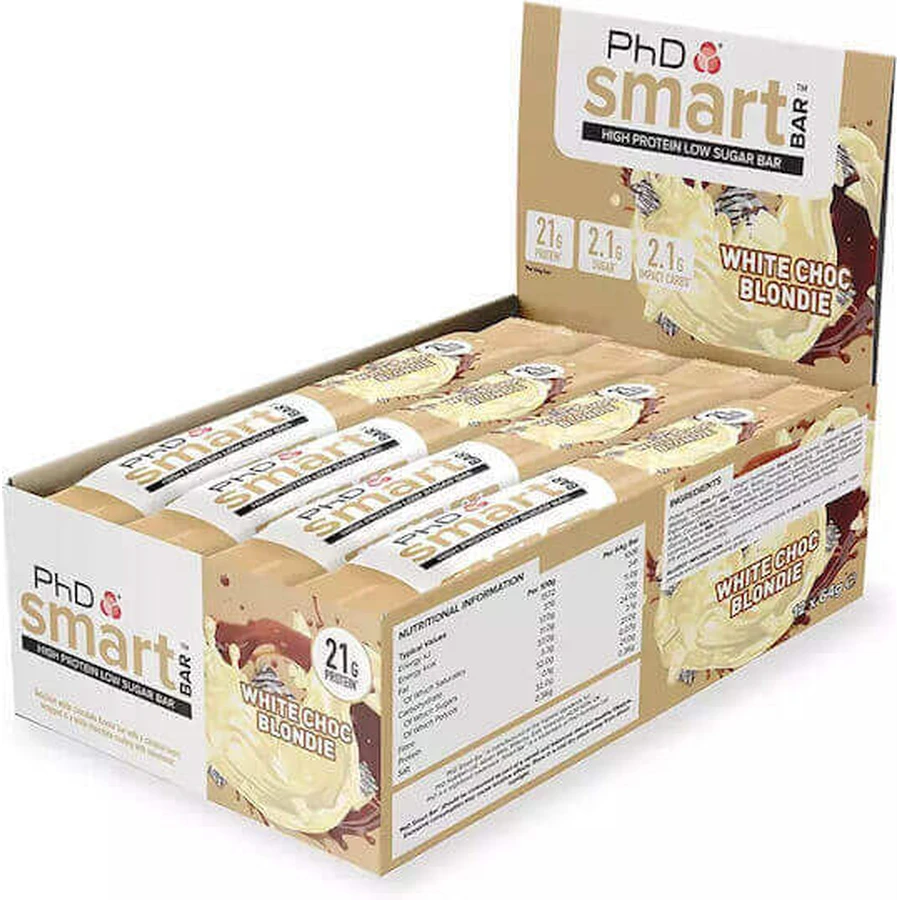 Батончики PhD Smart с 21 г белка и вкусом белого шоколада 12x64 г: цены и характеристики