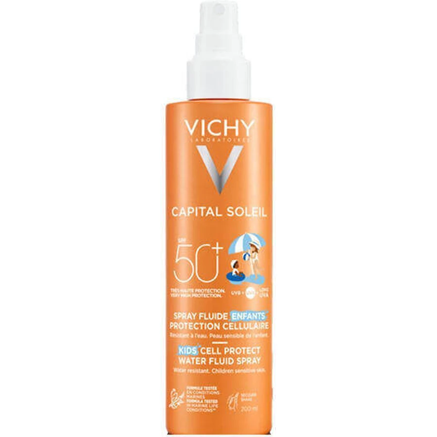 Vichy Capital Soleil Водостійкий дитячий сонцезахисний крем-спрей SPF50 200 мл 524894 524894: ціни та характеристики