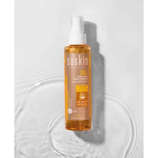 Сонцезахисна водостійка олія для обличчя Soskin Sun Oil з високим ступенем захисту SPF30 150 мл