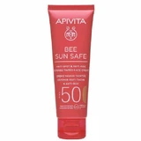Apivita Bee Sun Safe Анти-пятна и анти-возрастной солнцезащитный крем для лица SPF50 с золотым пигментом 50 мл