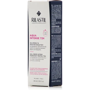 Rilastil Aqua Intense 72 Hour Moisturising Day Face Gel with Hyaluronic Acid and Ceramide 40ml