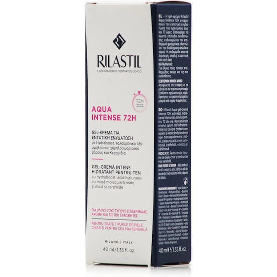 Rilastil Aqua Intense 72 Hour Moisturising Day Face Gel with Hyaluronic Acid and Ceramide 40ml: цены и характеристики