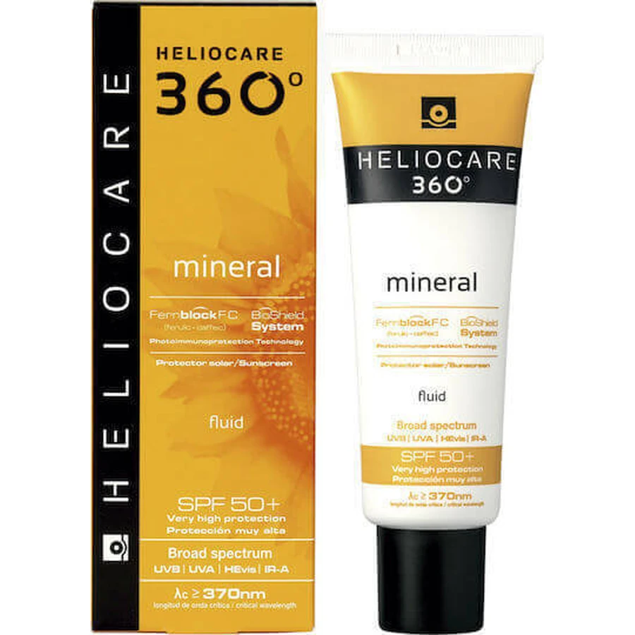 Heliocare 360 Mineral Fluid Мінеральний сонцезахисний крем для обличчя SPF50 50 мл: ціни та характеристики