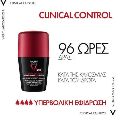 Vichy Homme Clinical Control Anti Odour Deodorant 96h Roll-On 50ml: цены и характеристики