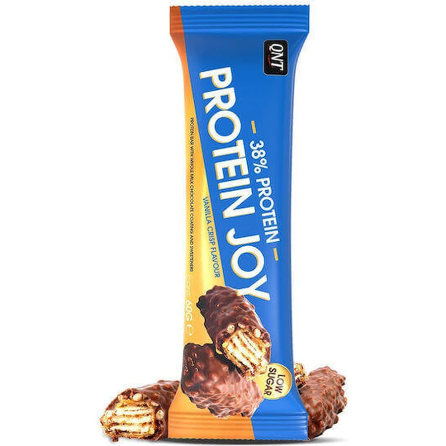 Протеїновий батончик QNT Protein Joy з 38% білка та ванільним хрустким смаком 60гр: ціни та характеристики