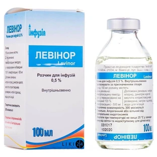 Левинор р-р д/инф. 0,5 % бутылка 100 мл, в пачке