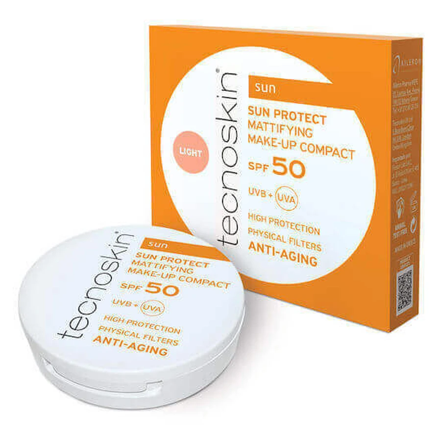 Tecnoskin Sun Protect Водостійка сонцезахисна пудра для обличчя SPF50 з пігментом Light 10гр: ціни та характеристики