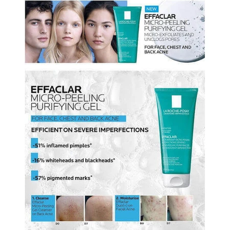 La Roche Posay Effaclar Микропилинг-гель для лица для кожи, склонной к акне 200 мл: цены и характеристики