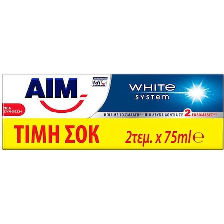 Відбілююча зубна паста AIM White System 2x: ціни та характеристики