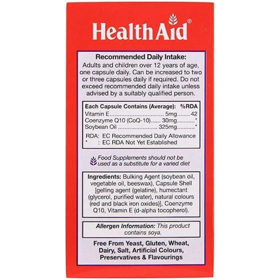 Health Aid Conergy CoQ10 30mg 90 tabs 30mg 90 caps: цены и характеристики