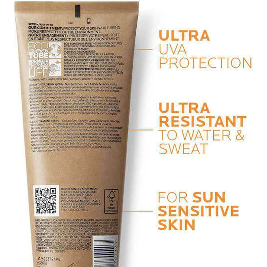 La Roche Posay Anthelios Eco-Conscious Водостійкий сонцезахисний крем для тіла SPF50 250 мл: ціни та характеристики