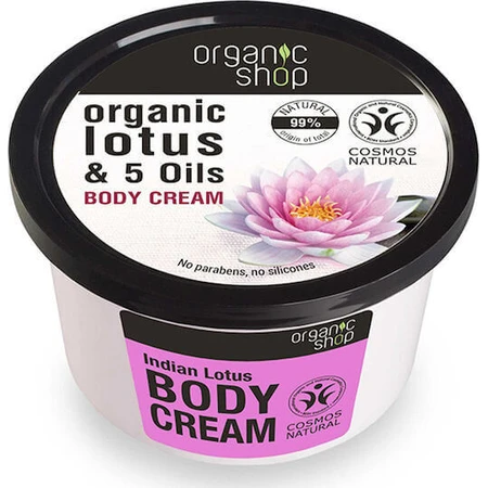 Зволожуючий крем для тіла Organic Shop Лотос та 5 олій для чутливої шкіри 250 мл: ціни та характеристики
