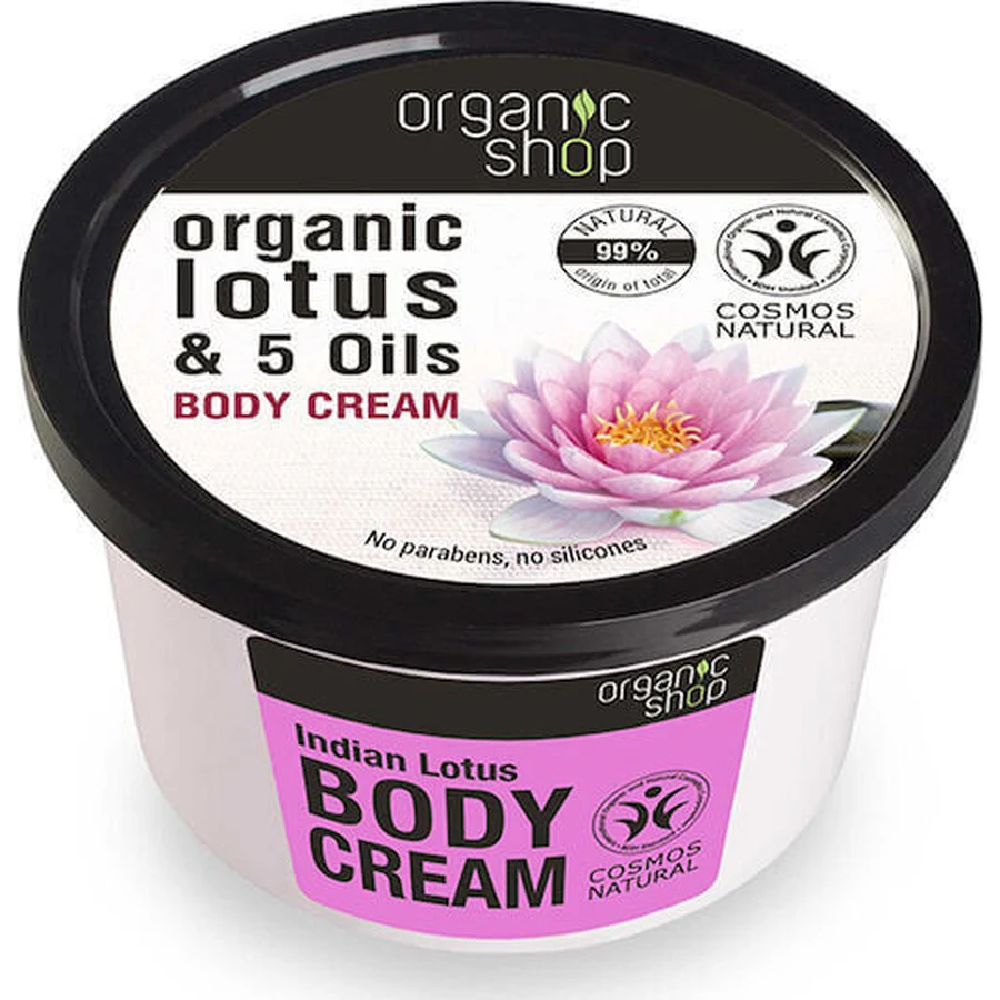 Зволожуючий крем для тіла Organic Shop Лотос та 5 олій для чутливої шкіри 250 мл: ціни та характеристики
