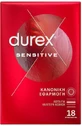 Durex Sensitive Prezervative Чутливий попередній консервант Durex Sensitive Prezervative 18шт