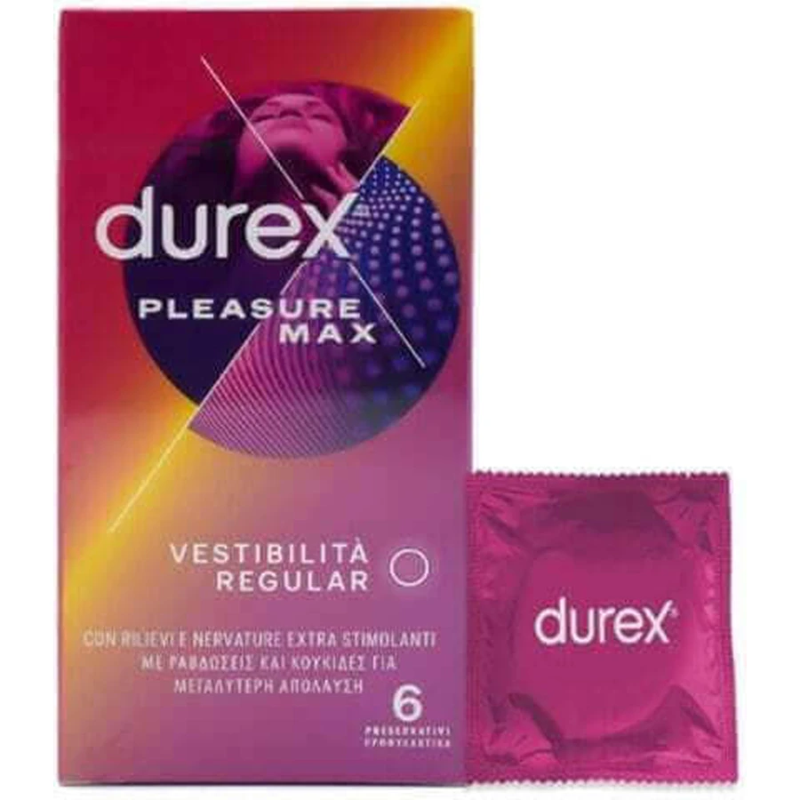 Дюрекс Прокладки з преконсервантом Pleasure Max ребристі 6шт: ціни та характеристики