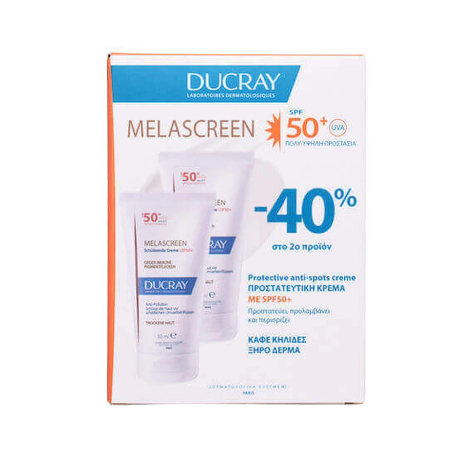 Ducray Melascreen UV Rich Крем проти коричневих плям Ducray Melascreen UV Rich Крем для сухої шкіри 2х50мл Водостійкий сонцезахисний крем для обличчя SPF50 2х50мл: ціни та характеристики
