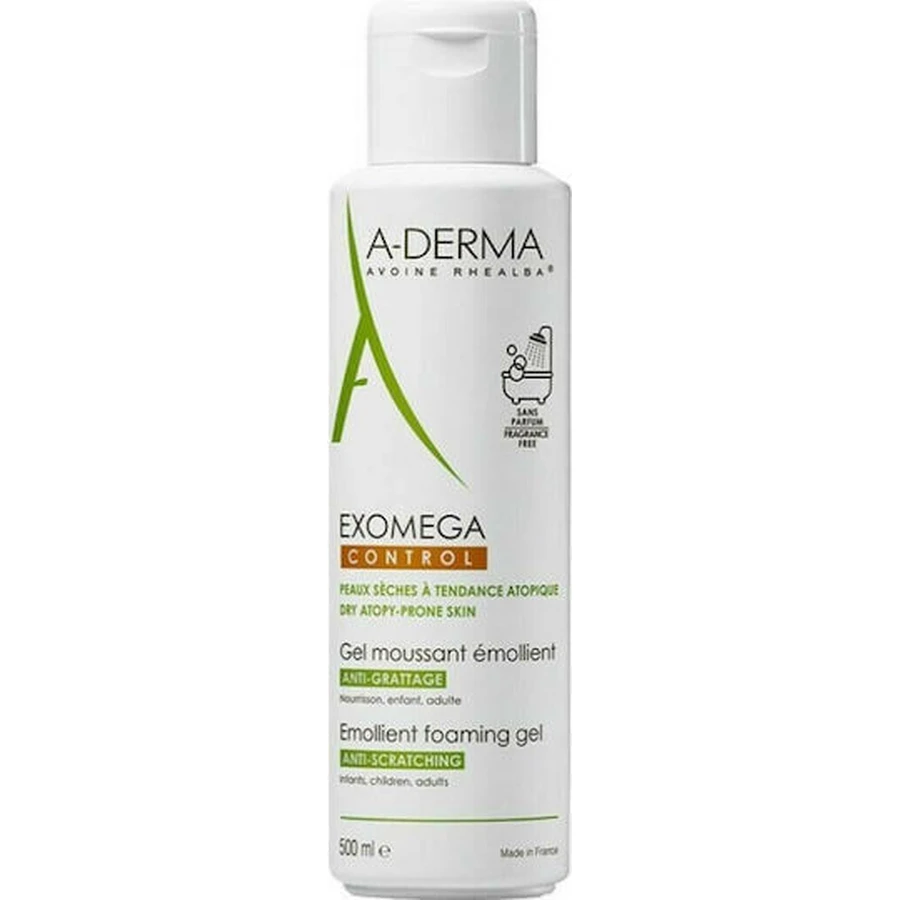 A-Derma Exomega Exomega Control Пом'якшувальний піноутворюючий гель для тіла, що підходить для атопічної шкіри 500 мл: ціни та характеристики