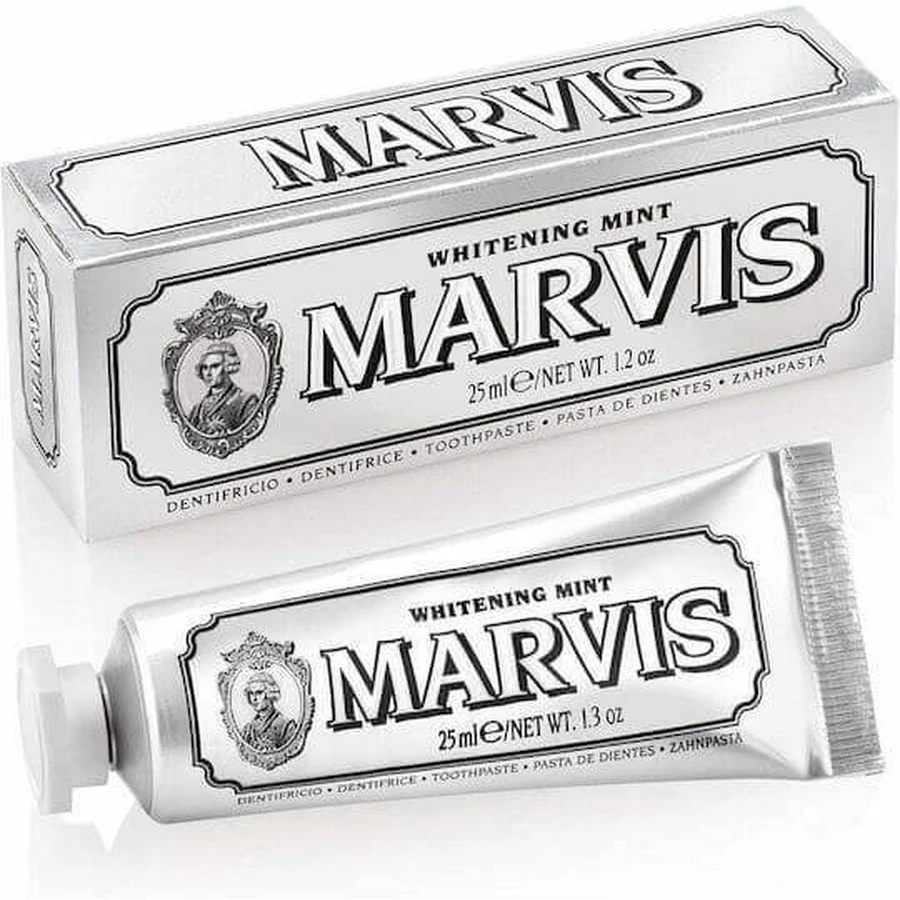 Marvis Отбеливающая мятная зубная паста 25 мл: цены и характеристики