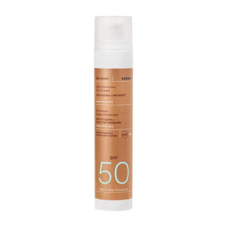 Сонцезахисний крем для обличчя Korres SPF50 з пігментом червоного винограду 50мл: ціни та характеристики