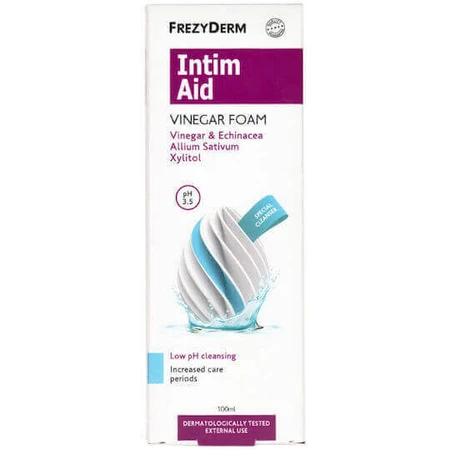 Frezyderm Intim Aid Intima Aid Vinegar Foam Інтимна спеціальна пінка з оцтом для чутливих ділянок, 100мл: ціни та характеристики