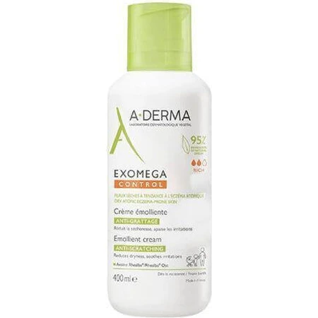 A-Derma Exomega Exomega Control Emollient Cream Зволожуючий регенеруючий крем для сухої/дуже сухої та чутливої шкіри 400мл: ціни та характеристики