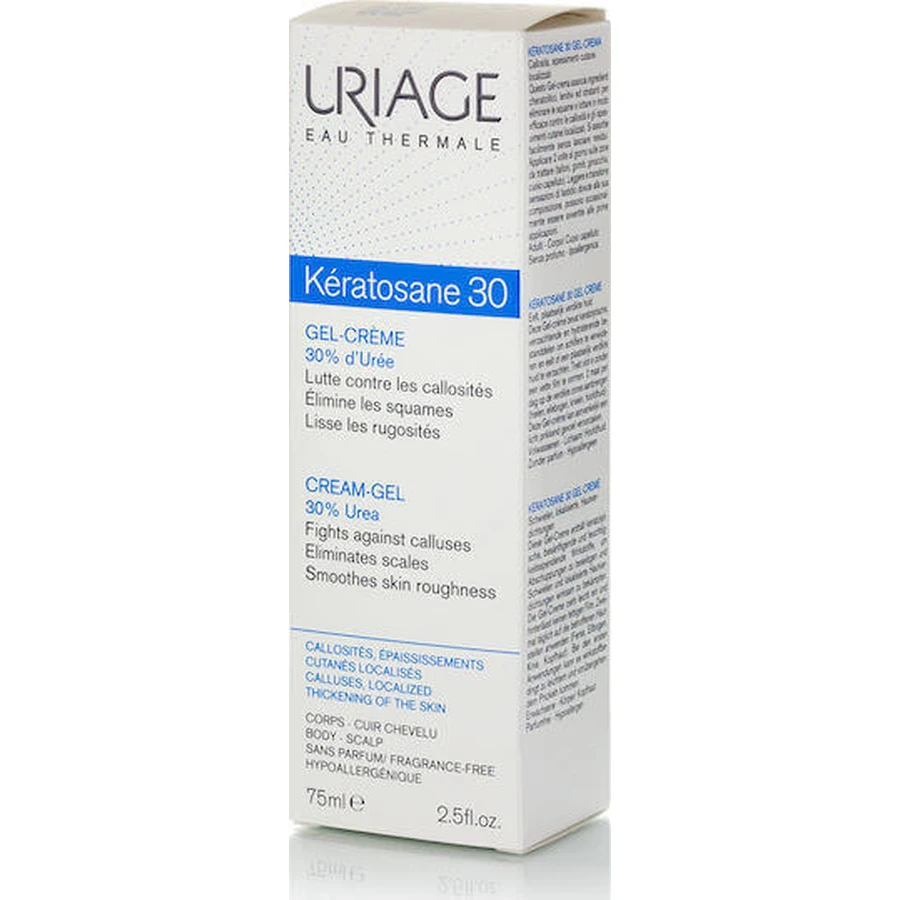 Uriage Eau Thermale Keratosane 30 Gel Creme Зволожуючий гель для тіла з сечовиною для сухої/дуже сухої та чутливої шкіри 75мл: ціни та характеристики