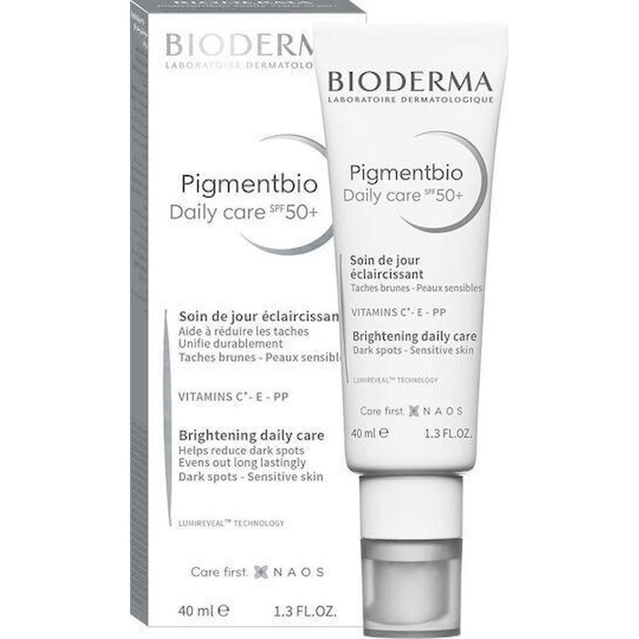 Денний крем для обличчя Bioderma Pigmentbio з SPF50 для зволоження, проти пігментних плям та недосконалостей з вітаміном С 40 мл: ціни та характеристики