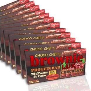 Батончики Fit & Shape Choco Chef's Brownie Lux с 22 г белка и вкусом шоколадной вишни 12x100 г