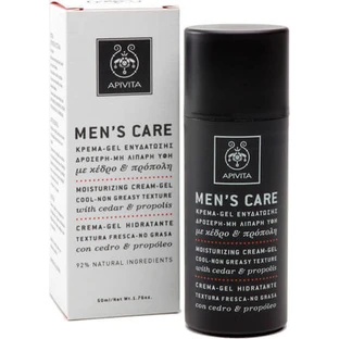 Apivita Men's Care Мужской 24-часовой увлажняющий гель для лица с алоэ вера и контролем себума 50 мл