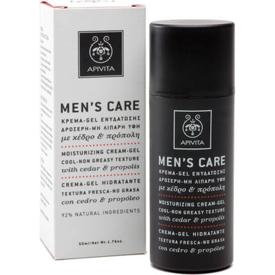 Apivita Men's Care Мужской 24-часовой увлажняющий гель для лица с алоэ вера и контролем себума 50 мл: цены и характеристики