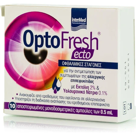 Краплі очні з гіалуроновою кислотою InterMed OptoFresh Ecto 10х0,5мл: ціни та характеристики