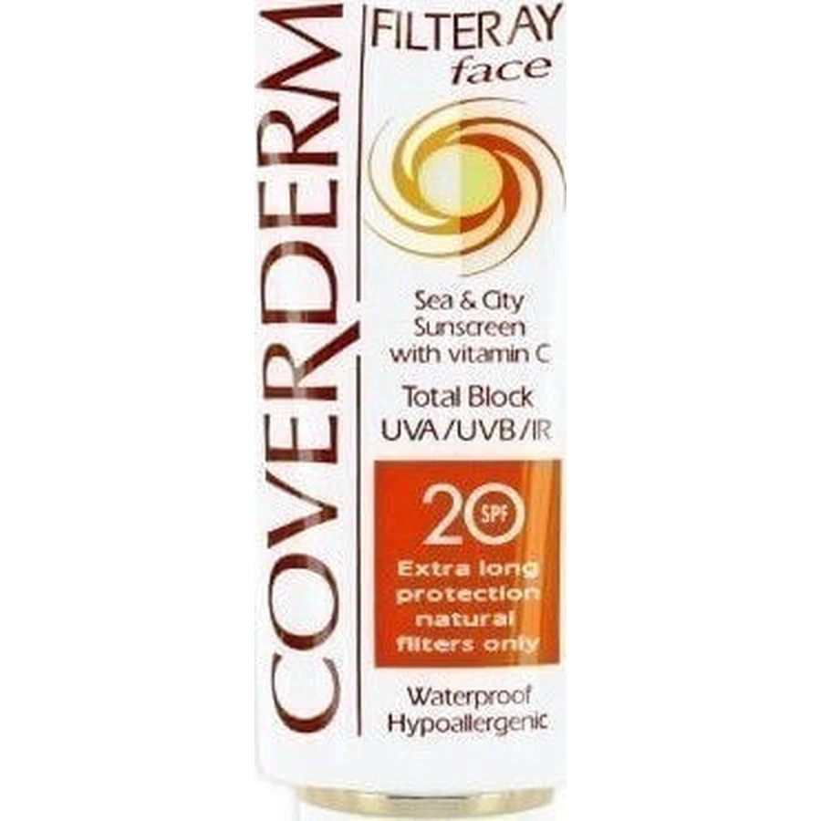 Coverderm Filteray Водостойкий солнцезащитный крем для лица SPF20 50 мл: цены и характеристики