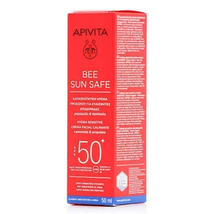 Apivita Bee Sun Safe Hydra Sensitive Водостійкий сонцезахисний крем для обличчя SPF50 50мл