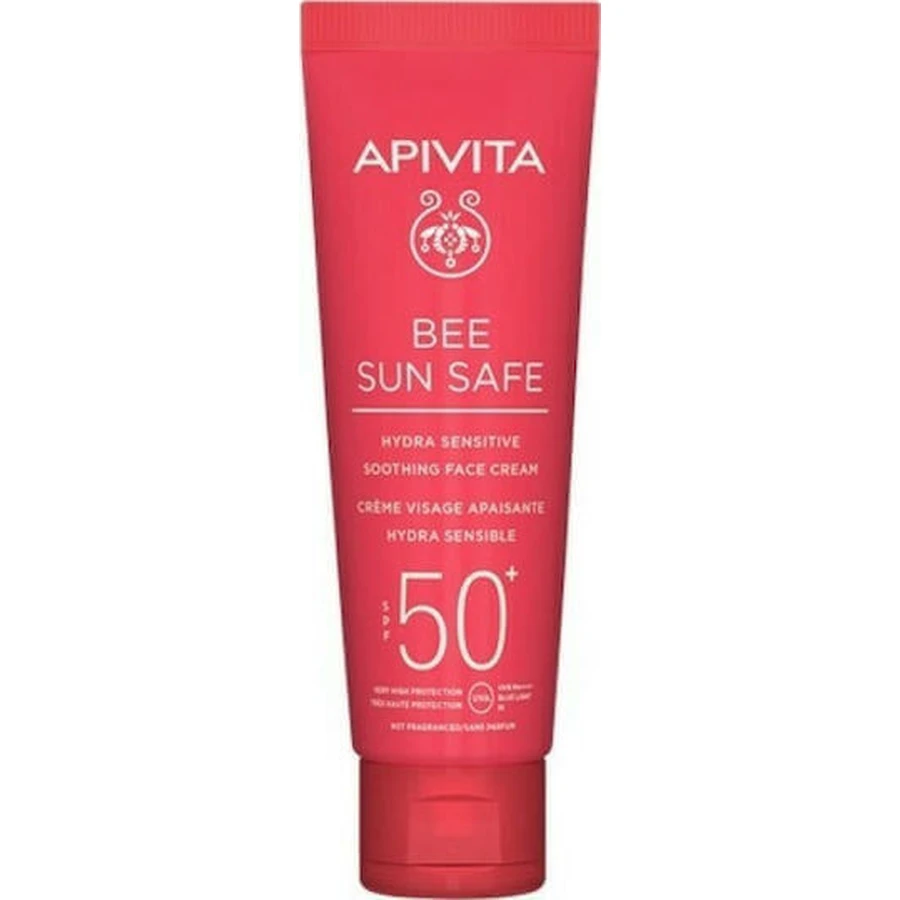 Apivita Bee Sun Safe Hydra Sensitive Водостійкий сонцезахисний крем для обличчя SPF50 50мл: ціни та характеристики