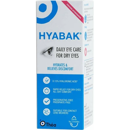 Thea Pharma Hellas Hyabak Daily Hyaluronic Acid Eye Drops for Dry Eyes 10ml: цены и характеристики