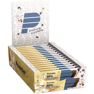Батончики PowerBar Protein+ з 30% білка та ванільно-карамельним хрустким смаком 15x55гр