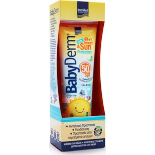 InterMed Babyderm Водостійкий дитячий сонцезахисний крем для обличчя та тіла емульсія SPF50 300мл