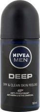 Nivea Men Deep Dry &amp; Clean Feel Дезодорант-антиперспирант 48h Roll-On 50 мл