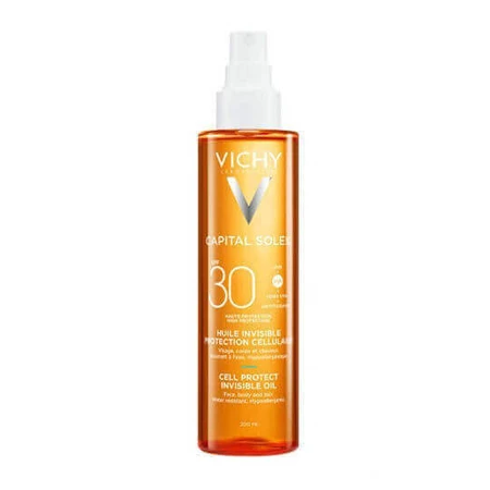 Vichy Capital Soleil Cell Protect Водостійка олія для обличчя та тіла із захистом від сонця SPF30 200 мл: ціни та характеристики