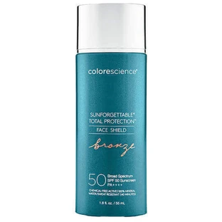 Colorescience Sunforgettable Sunforgettable Total Protection Face Shield Мінеральний сонцезахисний крем для обличчя Мінеральний водостійкий сонцезахисний крем для обличчя SPF50 з пігментом бронзи 55 мл