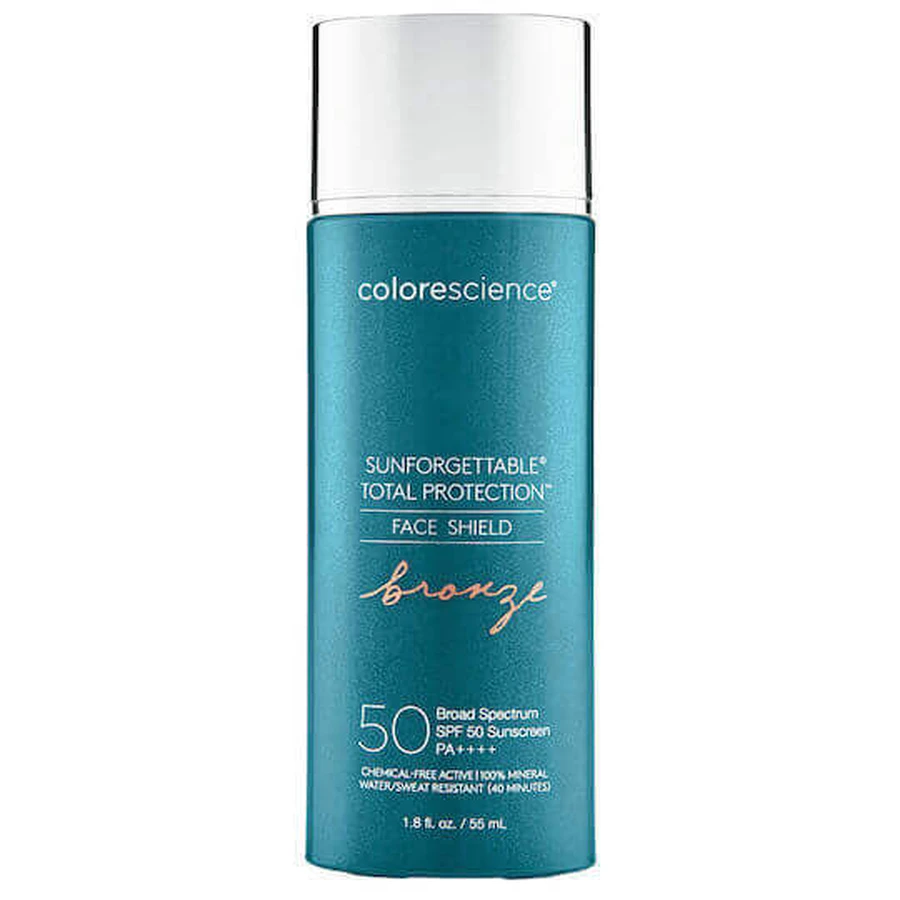 Colorescience Sunforgettable Sunforgettable Total Protection Face Shield Мінеральний сонцезахисний крем для обличчя Мінеральний водостійкий сонцезахисний крем для обличчя SPF50 з пігментом бронзи 55 мл: ціни та характеристики