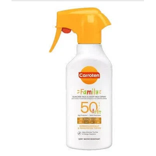 Carroten Family Водостойкий солнцезащитный крем для лица и тела SPF50 спрей 270 мл