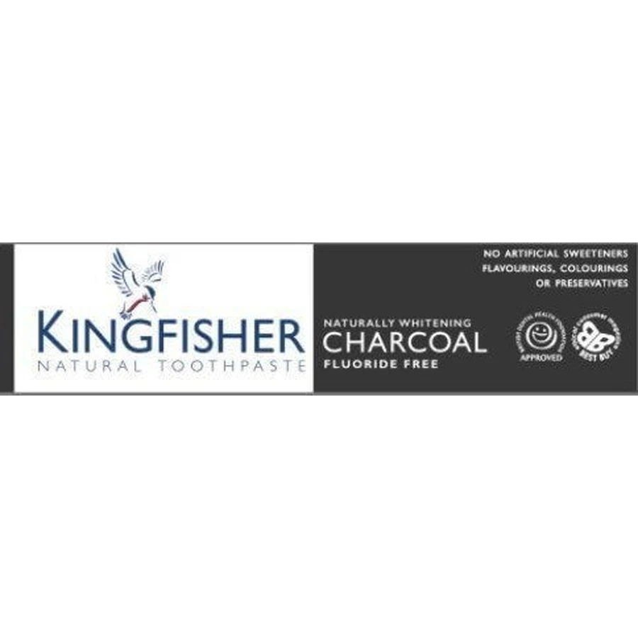 Kingfisher Charcoal Натуральна відбілююча зубна паста з активованим вугіллям та безфторною відбілюючою зубною пастою 100мл: ціни та характеристики