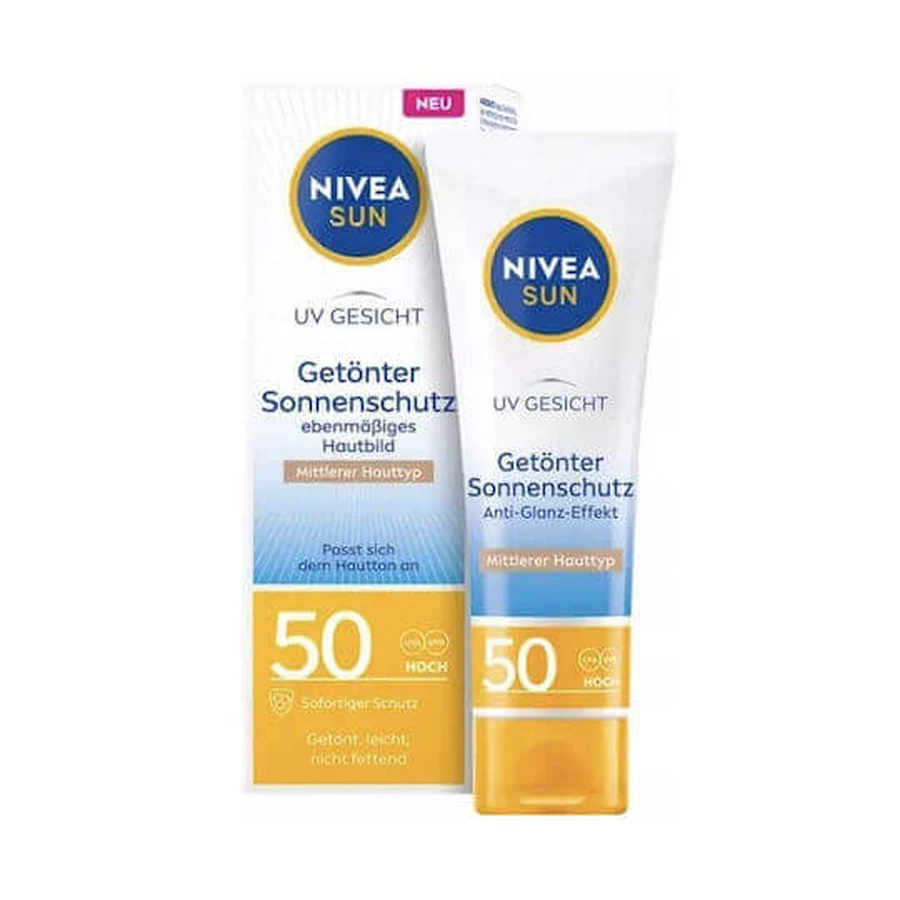 Nivea Sun UV Солнцезащитный крем для лица SPF50+ с пигментом 50 мл: цены и характеристики