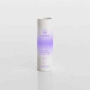 Сонцезахисний крем для обличчя Etheleo Natural Zinc Zinc Lilac Radiant Водостійкий сонцезахисний крем для обличчя SPF30 30гр