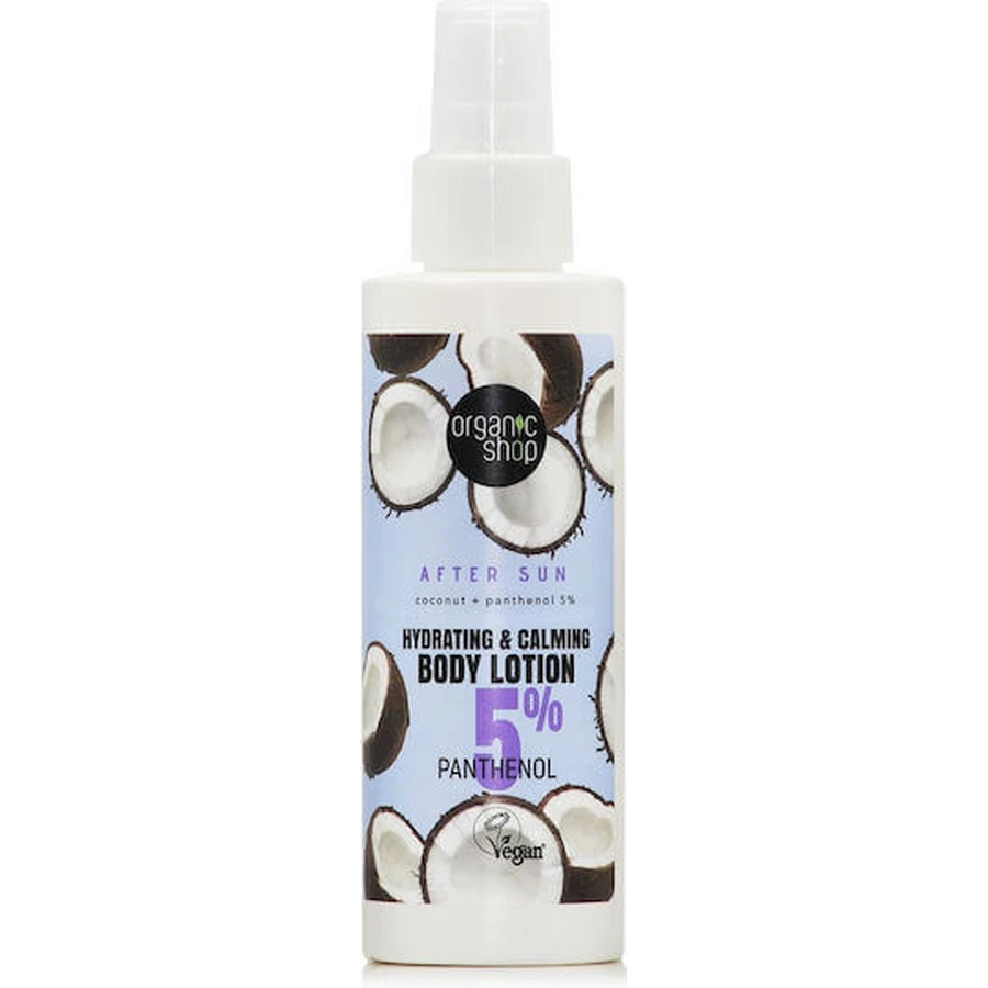 Organic Shop Кокосовий крем-спрей для тіла з пантенолом Coconut After Sun Panthenol 150 мл: ціни та характеристики