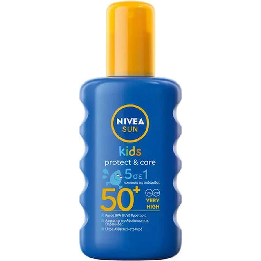 Nivea Sun Kids Protect & Care Водостійкий дитячий сонцезахисний крем-спрей SPF50 200 мл: ціни та характеристики